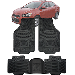 Tapete Automotivo Carpete Borracha PVC Reforçado Com Tunel Sonic Sedan