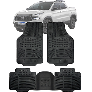 Tapete Automotivo Carpete Borracha PVC Reforçado Com Tunel Fiat Toro