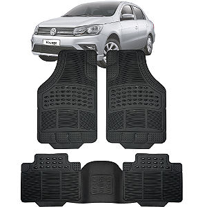 Jogo Tapete Automotivo Carpete Borracha PVC Reforçado Com Tunel Voyage