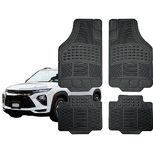 Jogo de Tapete Automotivo Universal Preto 4 peças Borracha Trailblazer