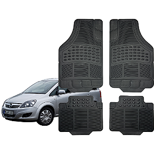 Jogo de Tapete Automotivo Universal Preto 4 peças Borracha GM Zafira