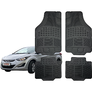Jogo Tapete Automotivo Universal Preto 4 peças Borracha Hyundai Elantra