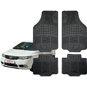 Jogo de Tapete Automotivo Universal Preto 4 peças Borracha Kia Cerato