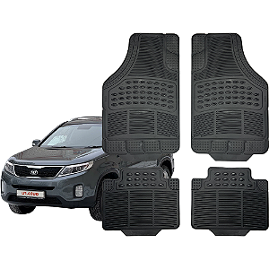 Jogo de Tapete Automotivo Universal Preto 4 peças Borracha Kia Sorento