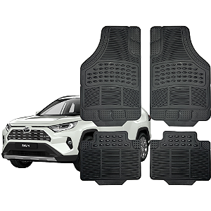 Jogo de Tapete Automotivo Universal 4 peças Preto Borracha Toyota Rav4