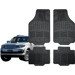 Jogo de Tapete Automotivo Universal 4 peças Preto Borracha Toyota SW4