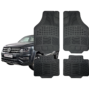 Tapete Automotivo Universal 4 peças Preto Borracha Volkswagem Amarok