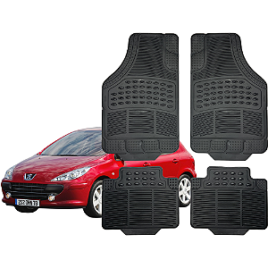 Tapete Automotivo Universal 4 peças Preto Borracha Peugeot 308 Hatch