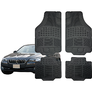 Jogo de Tapete Automotivo Universal 4 peças Preto Borracha PVC BMW 528i