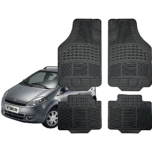 Jogo Tapete Automotivo Universal 4 peças Preto Borracha PVC Chery Face