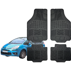 Tapete Automotivo Universal 4 Peça Preto Borracha Citroen C4 Picasso