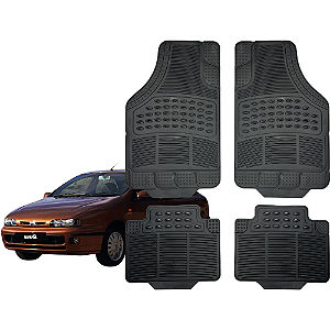 Jogo Tapete Automotivo Universal 4 Peça Preto Borracha PVC Fiat Brava