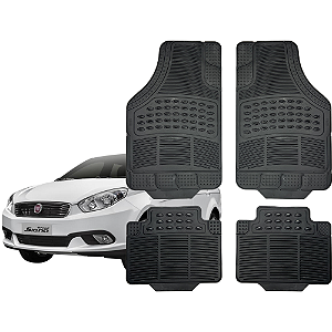 Jogo Tapete Automotivo Universal 4 Peça Borracha PVC Fiat Grand Siena