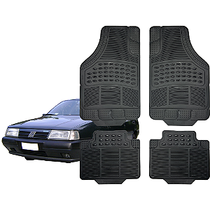 Jogo Tapete Automotivo Universal 4 Peça Preto Borracha PVC Fiat Tempra