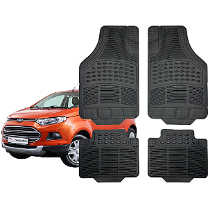 Jogo Tapete Automotivo Universal 4 Peça Preto Borracha Ford Ecosport