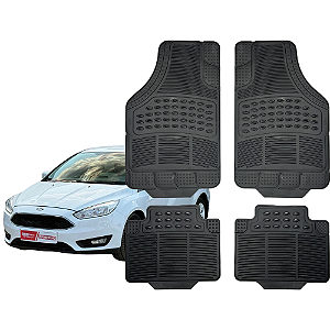 Jogo Tapete Automotivo Universal 4 Peça Preto Borracha Ford Focus Sedan