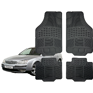 Jogo Tapete Automotivo Universal 4 Peça Preto PVC Borracha Ford Mondeo