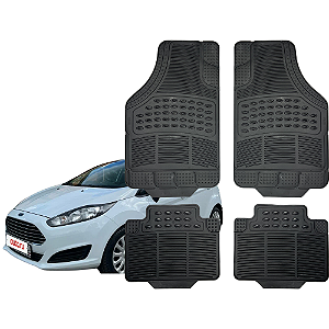 Tapete Automotivo Universal 4 Peça Preto PVC Borracha Ford New Fiesta