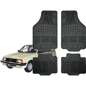 Jogo de Tapete Automotivo Universal 4 Peça Preto PVC Borracha Marajó
