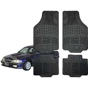Jogo de Tapete Automotivo Universal 4 Peça Preto PVC Borracha GM Omega