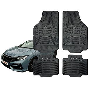 Jogo de Tapete Automotivo Universal 4 Peça PVC Borracha Civic G9 G10