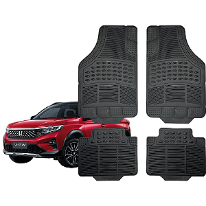 Jogo de Tapete Automotivo Universal 4 Peça Preto PVC Borracha WR-V