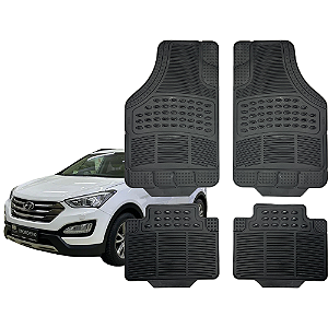 Jogo Tapete Automotivo Universal 4 Peça PVC Borracha Hyundai Santa Fé