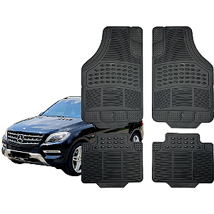 Jogo de Tapete Automotivo Universal 4 Peça Preto Borracha Mercedes ML