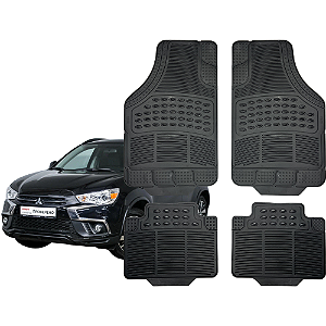 Jogo Tapete Automotivo Universal 4 Peça Preto Borracha Mitsubishi Asx