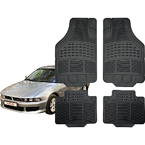 Jogo Tapete Automotivo Universal 4 Peça Preto Borracha Mitsubishi Galant