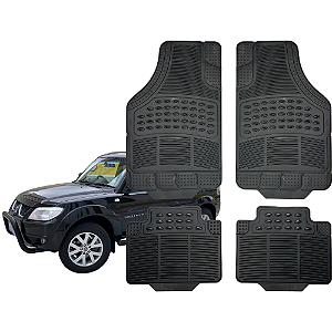 Jogo Tapete Automotivo Universal 4 Peça Preto Borracha Mitsubishi TR4