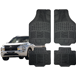 Jogo Tapete Automotivo Universal 4 Peça Preto Borracha PVC SUV Kicks