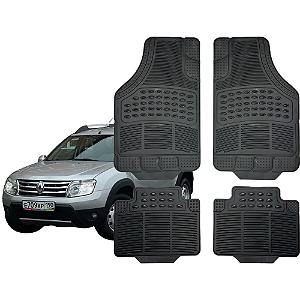 Jogo Tapete Automotivo Universal 4 Peça Preto Borracha Renault Duster