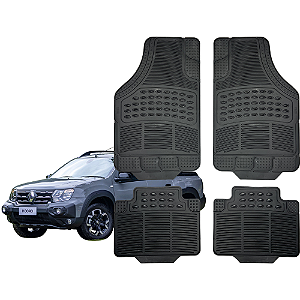 Jogo Tapete Automotivo Universal 4 Peça Preto Borracha Renault Oroch