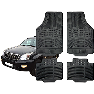 Jogo de Tapete Automotivo Universal 4 Peça Preto Borracha Toyota Prado