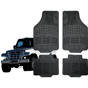 Jogo de Tapete Automotivo Universal 4 Peça Preto Borracha PVC Troller