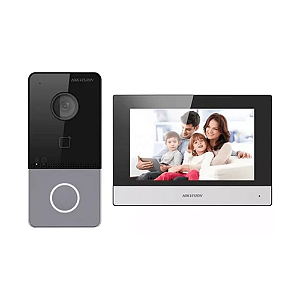 Kit Vídeo Porteiro Hikvision Ds-kis603-p(b) Ip Wifi 1080 HD
