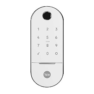 Fechadura Digital LIA Rolete Branca - biometria senha chave