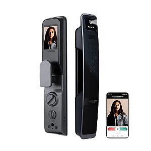 Fechadura Digital Wifi FDH20 Preta Reconhecimento Facial 3D