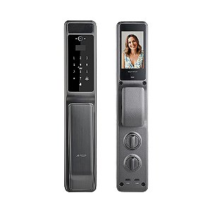 Fechadura Digital Wifi FDH80 Prata Reconhecimento Facial 3D