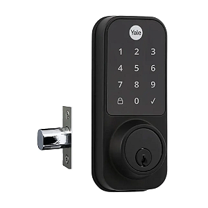 Fechadura Digital YDD 120 Preta porta Externa senha e chave