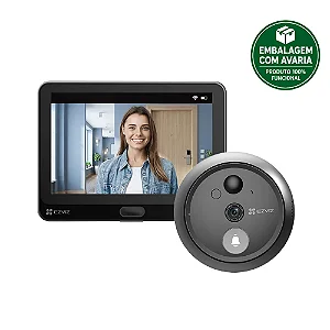 REEMBALADO - Olho Mágico Digital EZVIZ HP4 APP Campainha com Vídeo Full HD 1080p Preto