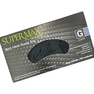 LUVA NITRILICA PRETA SUPERMAX