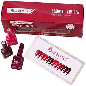 KIT ESMALTE EM GEL VERMELHO DAFU C/12