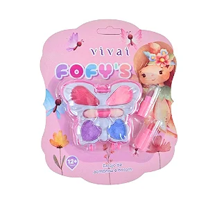 ESTOJO PALETA DE SOMBRAS E BATOM FOFYS INFANTIL VIVAI