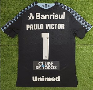 Camisa Grêmio 2019 Goleiro Preta - #1 Paulo Victor - Tam M