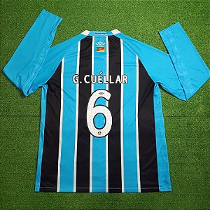 Camisa Grêmio 2025 Tricolor ML - #6 Cuellar - Tam GG