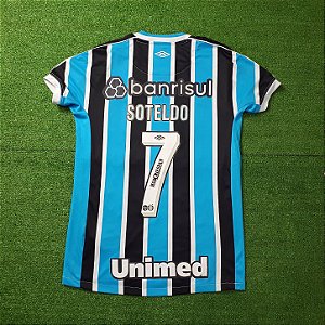 Camisa Grêmio 2023 Tricolor - #7 Soteldo - Tam PP/Infantil 14 anos