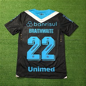 Camisa Grêmio 2024 Preta - #22 Braithwaite - Tam P