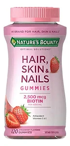 Hair Skin And Nails Pele Unha Cabelos 120 Gummies Morango Sabor Morango